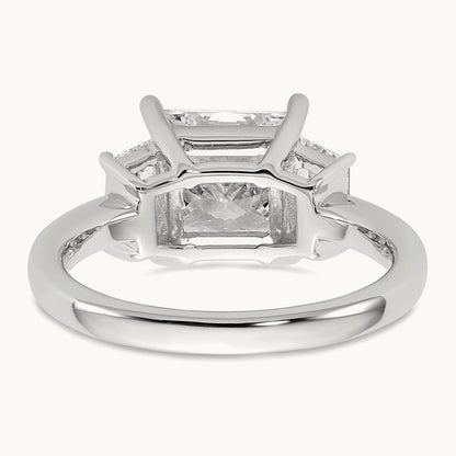 Princess & Trapezoid Engagement Ring, 1.25-4.00 ct tw Lab-Grown Diamond — 3 1/3 ct, 14K White Gold