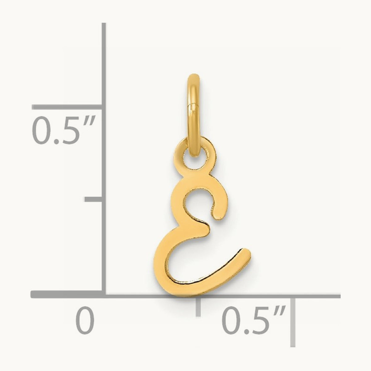 Uppercase Initial Charm — 14K Yellow Gold, E