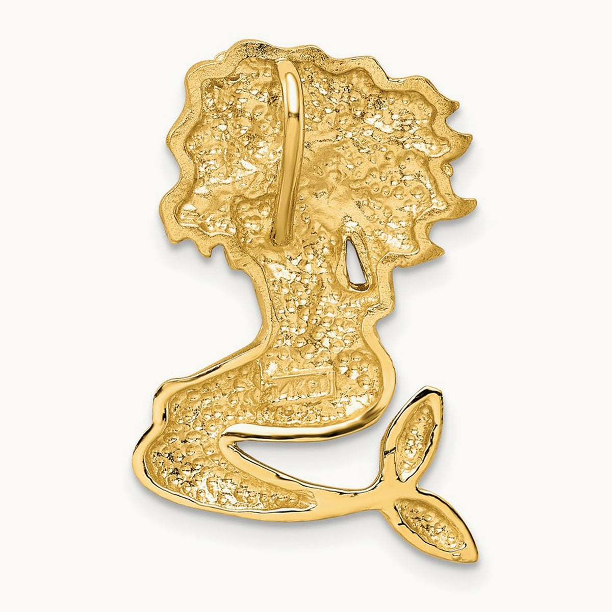 w/White Rhodium Satin D/C Mermaid Chain Slide, 14K
