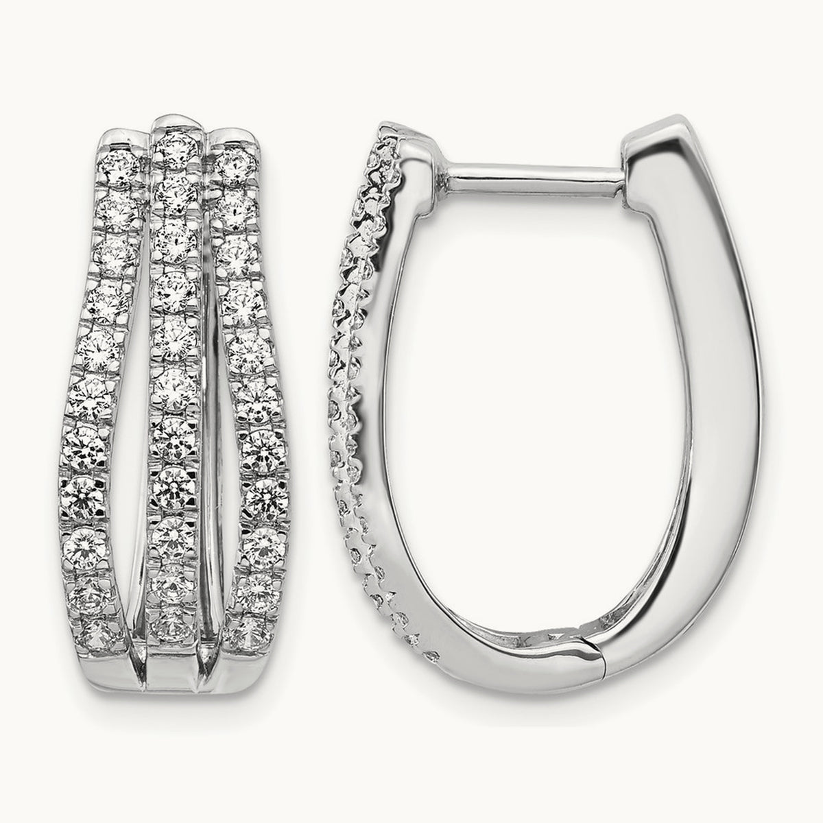 Hinged Hoop Earrings, 1.00 ct tw Lab-Grown Diamond