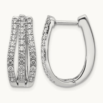 Hinged Hoop Earrings, 1.00 ct tw Lab-Grown Diamond