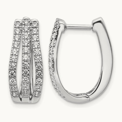 Hinged Hoop Earrings, 1.00 ct tw Lab-Grown Diamond