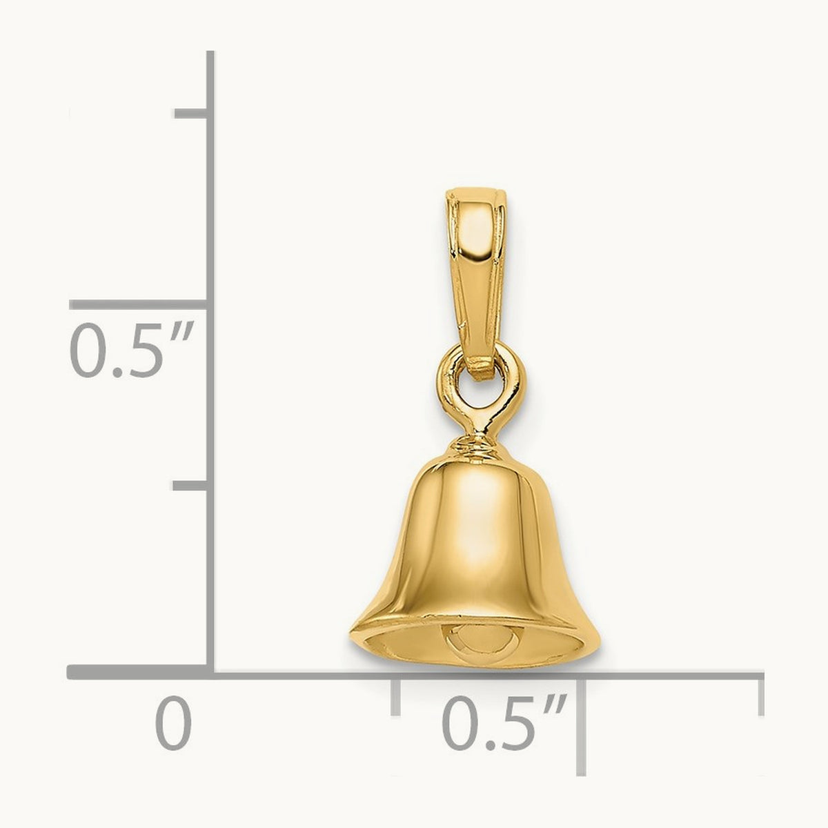 3-D Moveable Bell Pendant, 14K