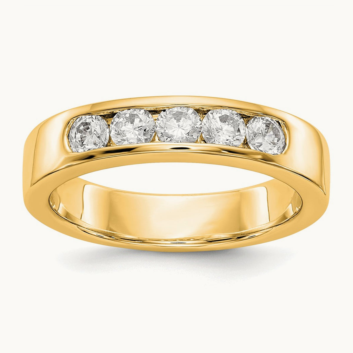 Setting: 5- Stone Closed Channel Band Mounting, 3.1mm — 14K Yellow Gold