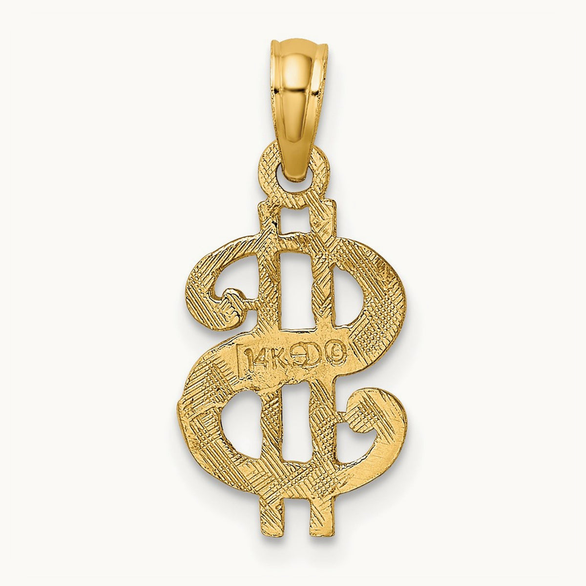 Dollar Sign Charm, 14K