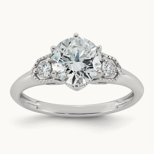 Round Center Engagement Ring, 1.72-3.92 ct Lab-Grown Diamond