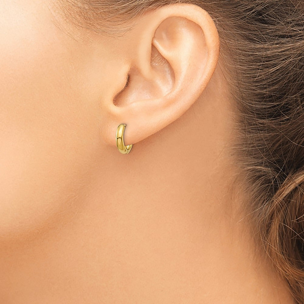 Polished Hinged Hoop Earrings — 14K Yellow Gold