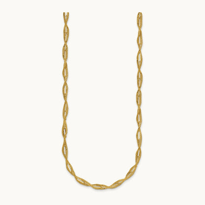 Polished and Textured Twist Necklace, 14K — Leslie's