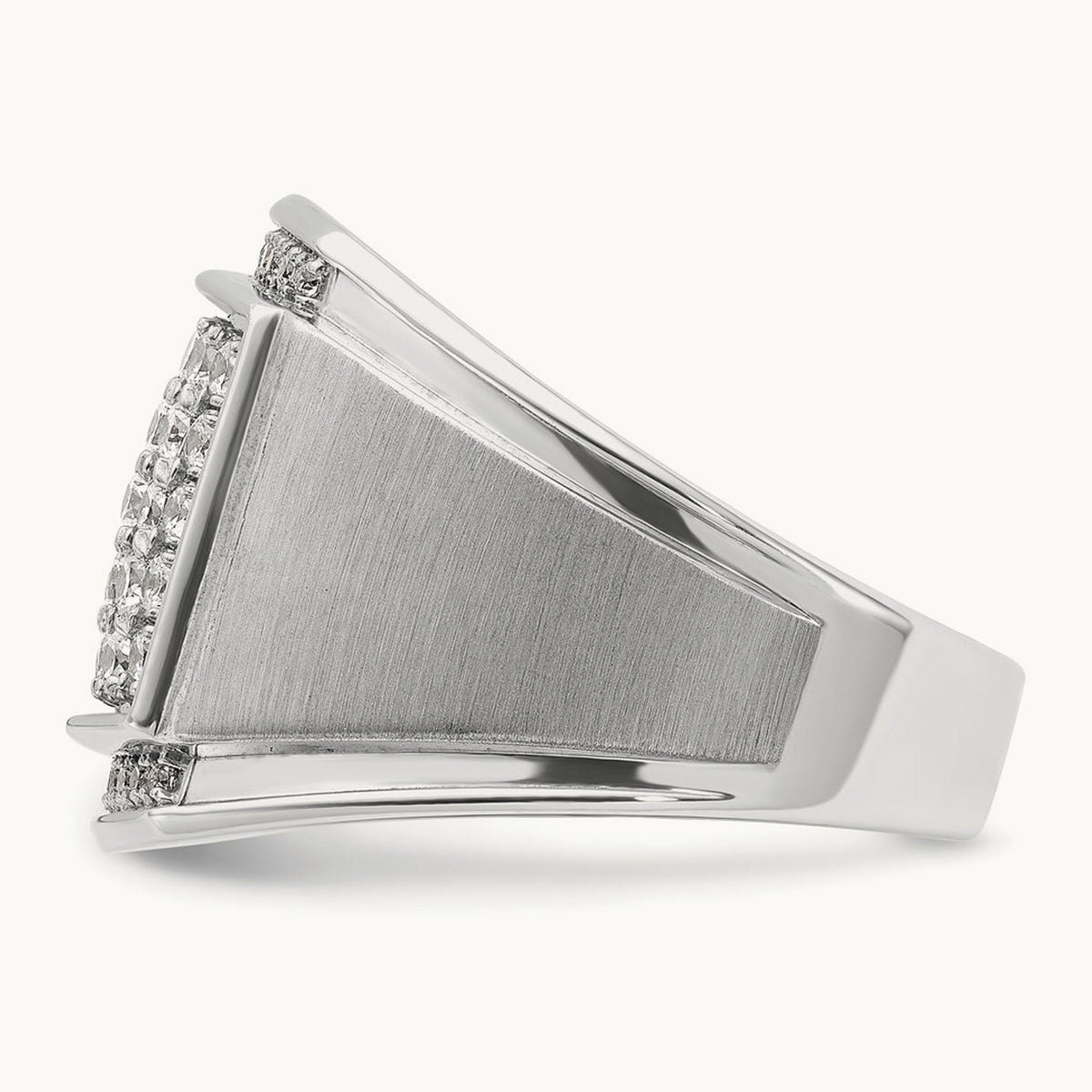 IBGoodman Men's Polished & Satin Diamond Cluster Ring, 14K White Gold