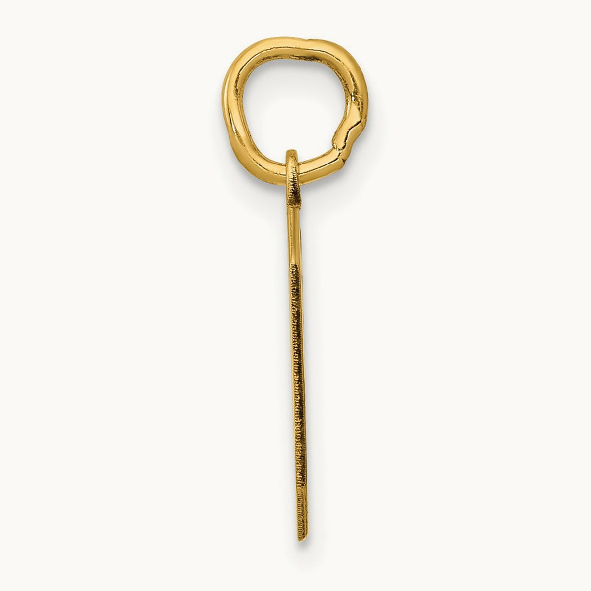 Small Polished Number 0 Charm — 14K Yellow Gold