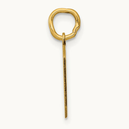 Small Polished Number 0 Charm — 14K Yellow Gold