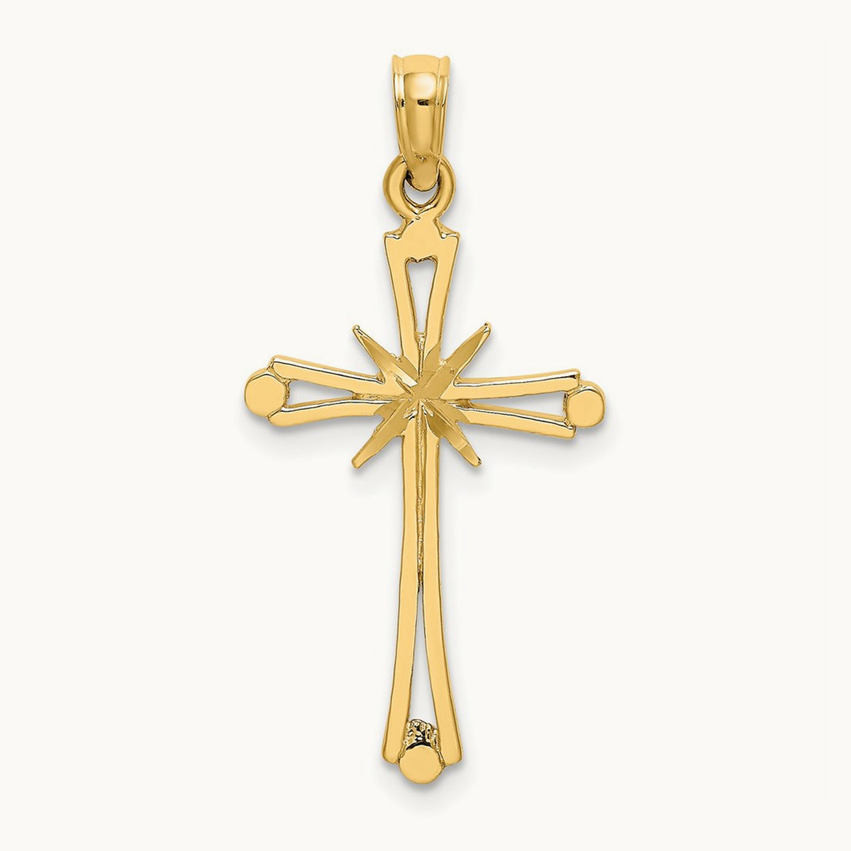 D/C w/ X-Center On Cross Charm, 14K