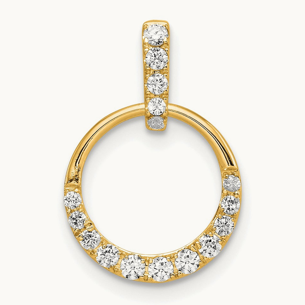 Circle Diamond Pendant — 14K Yellow Gold