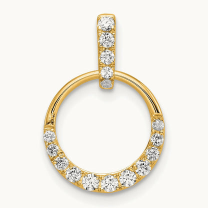 Circle Diamond Pendant — 14K Yellow Gold