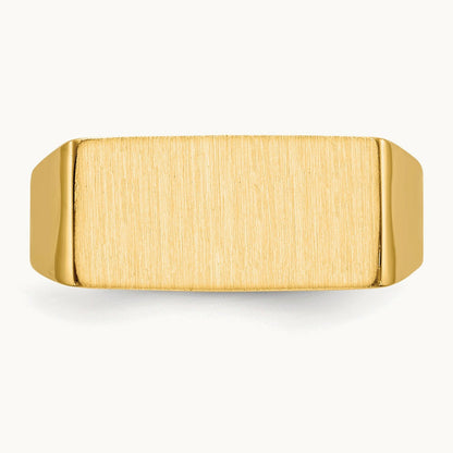 16.5x8. Closed Back Mens Signet Ring, 0mm, 14K