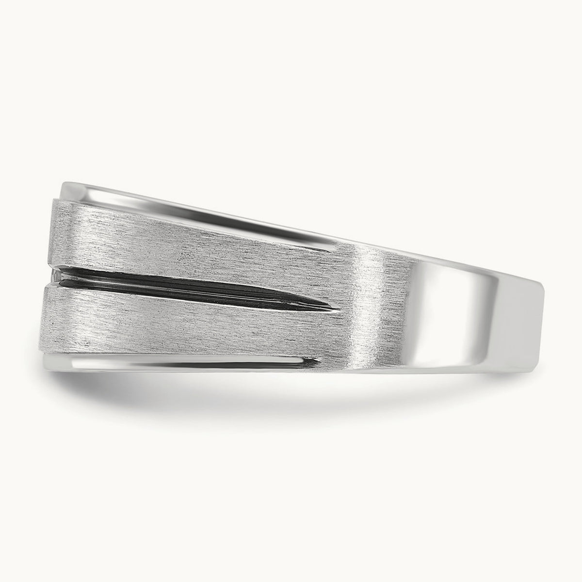 With Blk RH Men's Ring, 0.20 ct tw Lab-Grown Diamond
