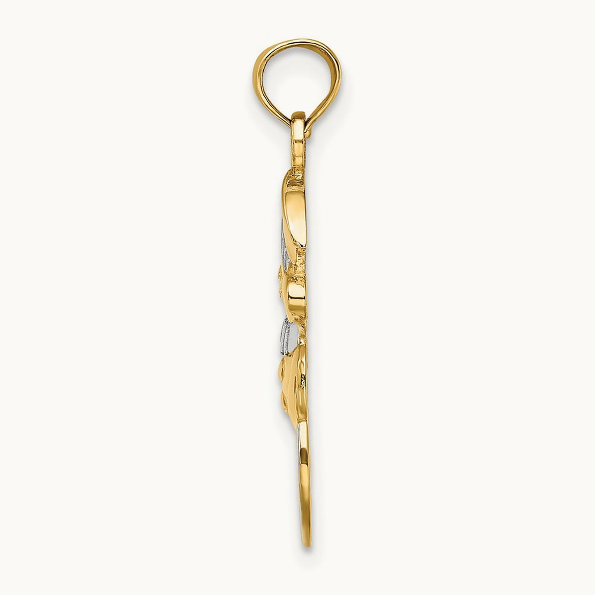 Snowman w/Joy Pendant, 14K with Rhodium