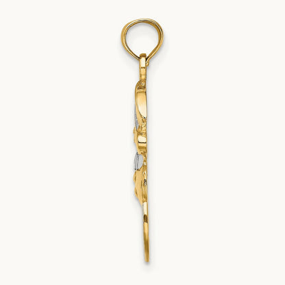 Snowman w/Joy Pendant, 14K with Rhodium