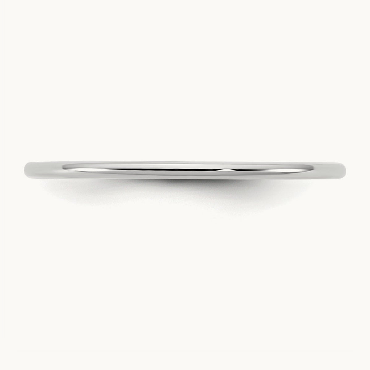 Lightweight Half Round Band, 1mm, 10K White Gold