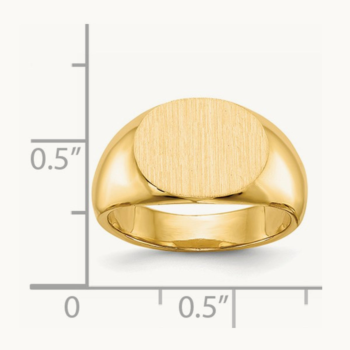 12.5x9. Closed Back Signet Ring, 5mm, 14K