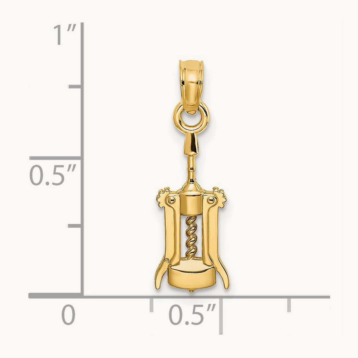 Wine Opener Charm, 14K