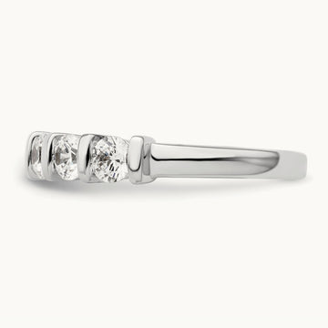 5-Stone Diamond Band, 14K White Gold