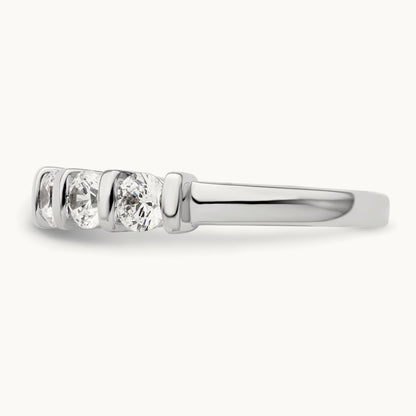 5-Stone Diamond Band, 14K White Gold