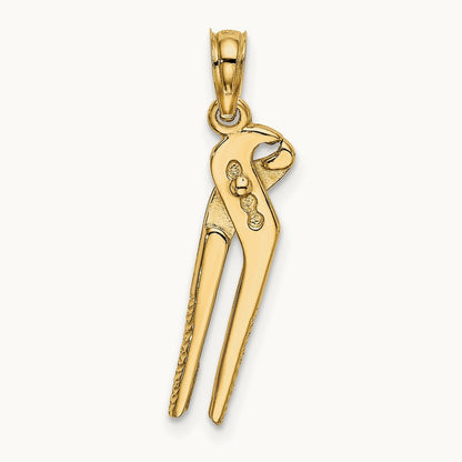 3-D Moveable Pliers Charm, 14K