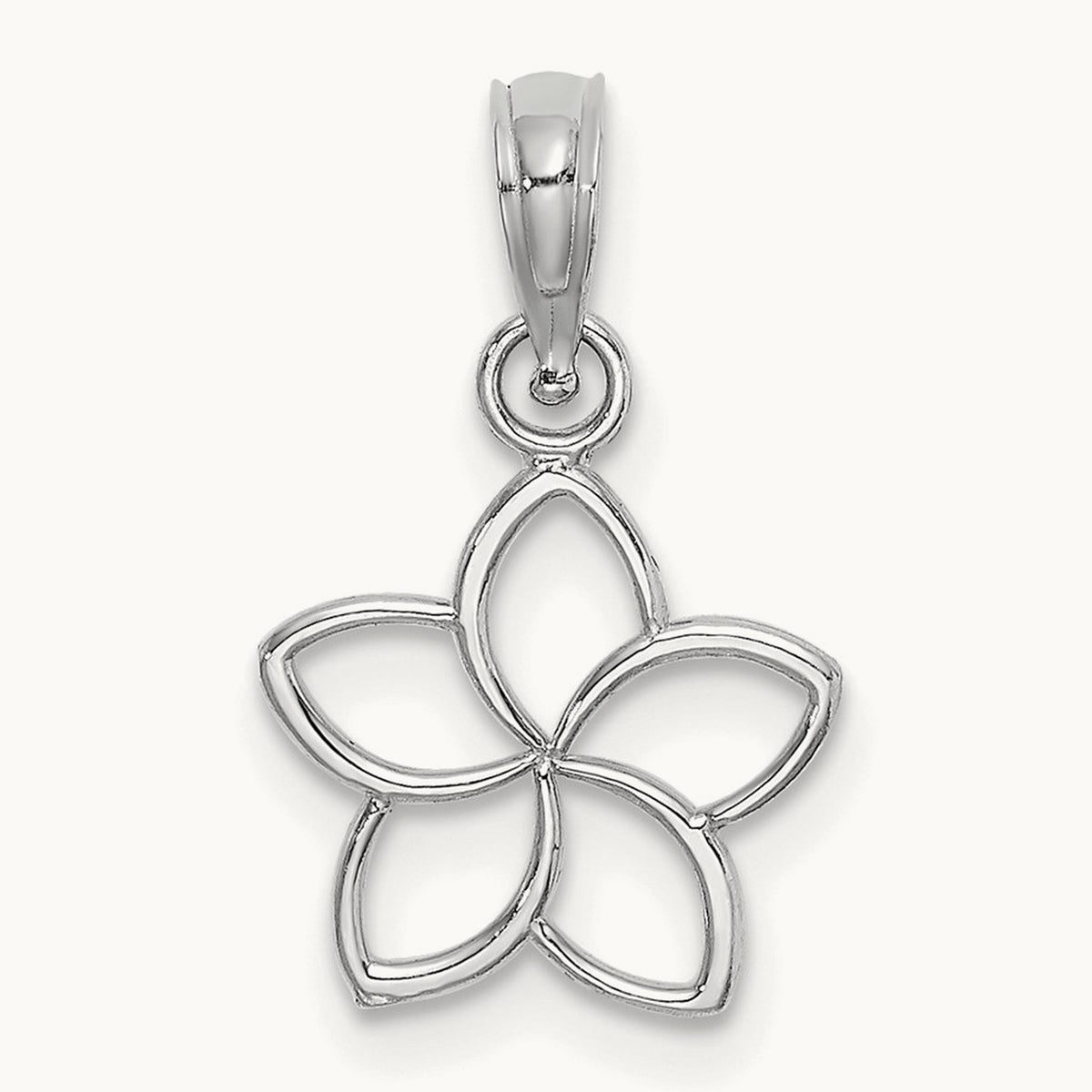 Cut Out Flower Charm, 14K White Gold