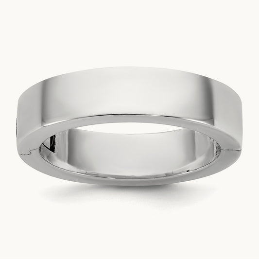 CLIQ Hinged Flat Wedding Band, 5mm, 14K White Gold