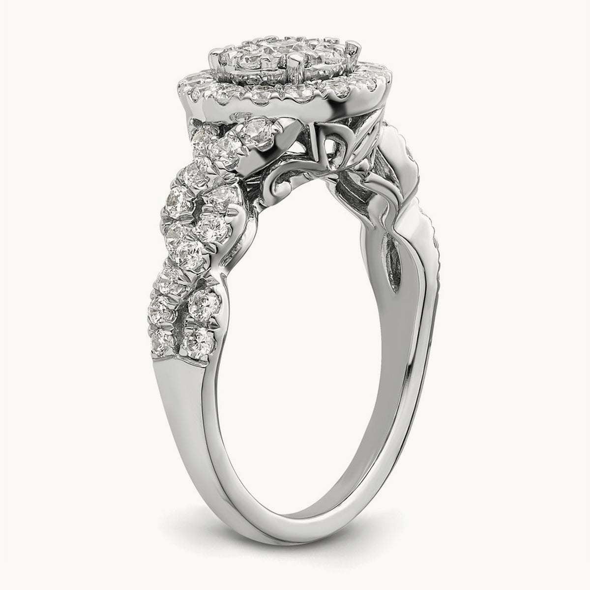 Cluster Engagement Ring, 1.00 ct tw Lab-Grown Diamond