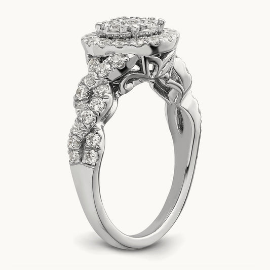 Cluster Engagement Ring, 1.00 ct tw Lab-Grown Diamond