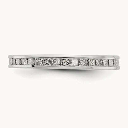 Polished 3ct Princess Channel Set Diamond Eternity Band, 14K Gold in 14K White Gold
