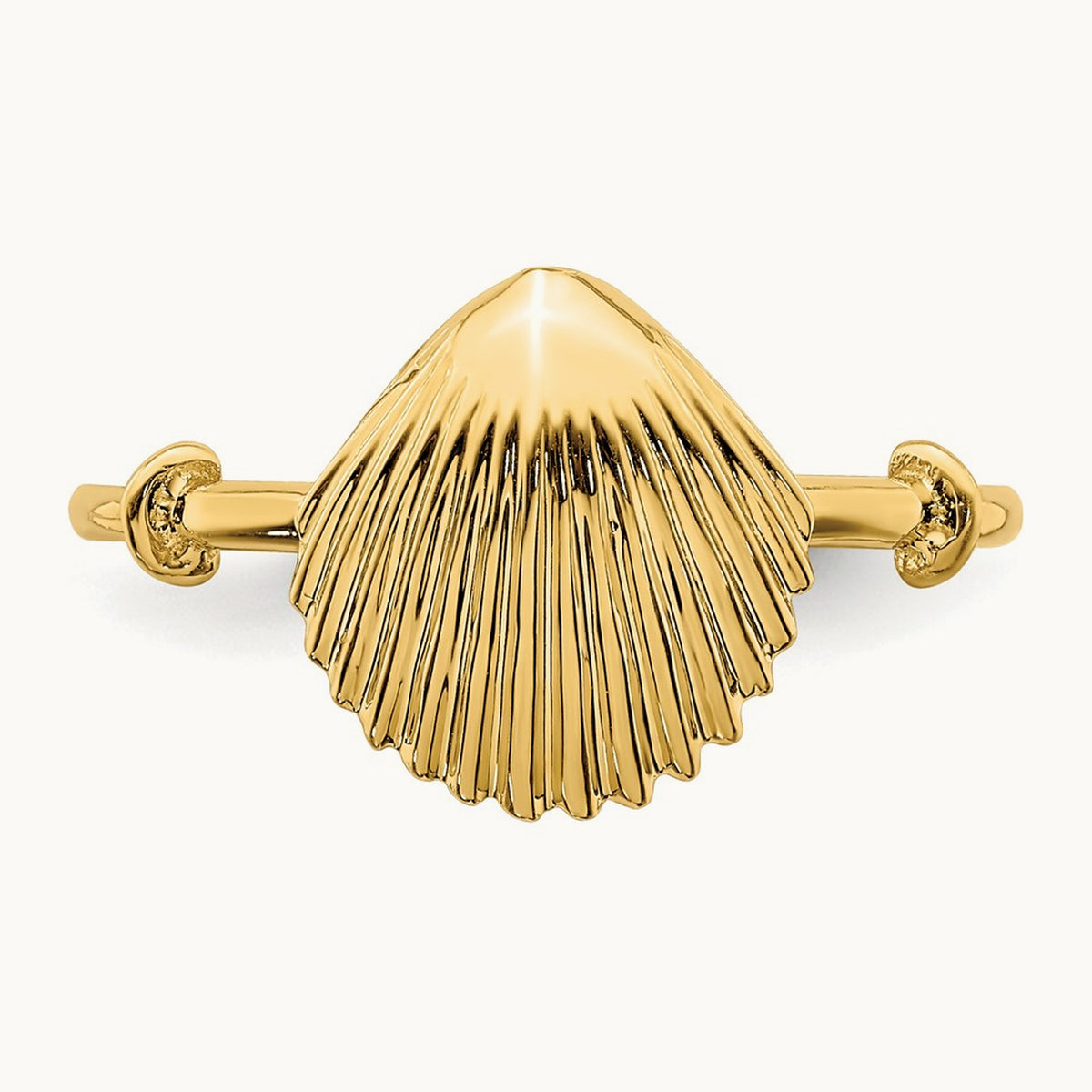 Polished Shell Ring, 14K