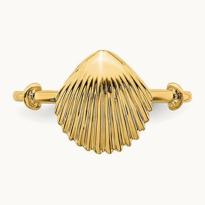 Polished Shell Ring, 14K