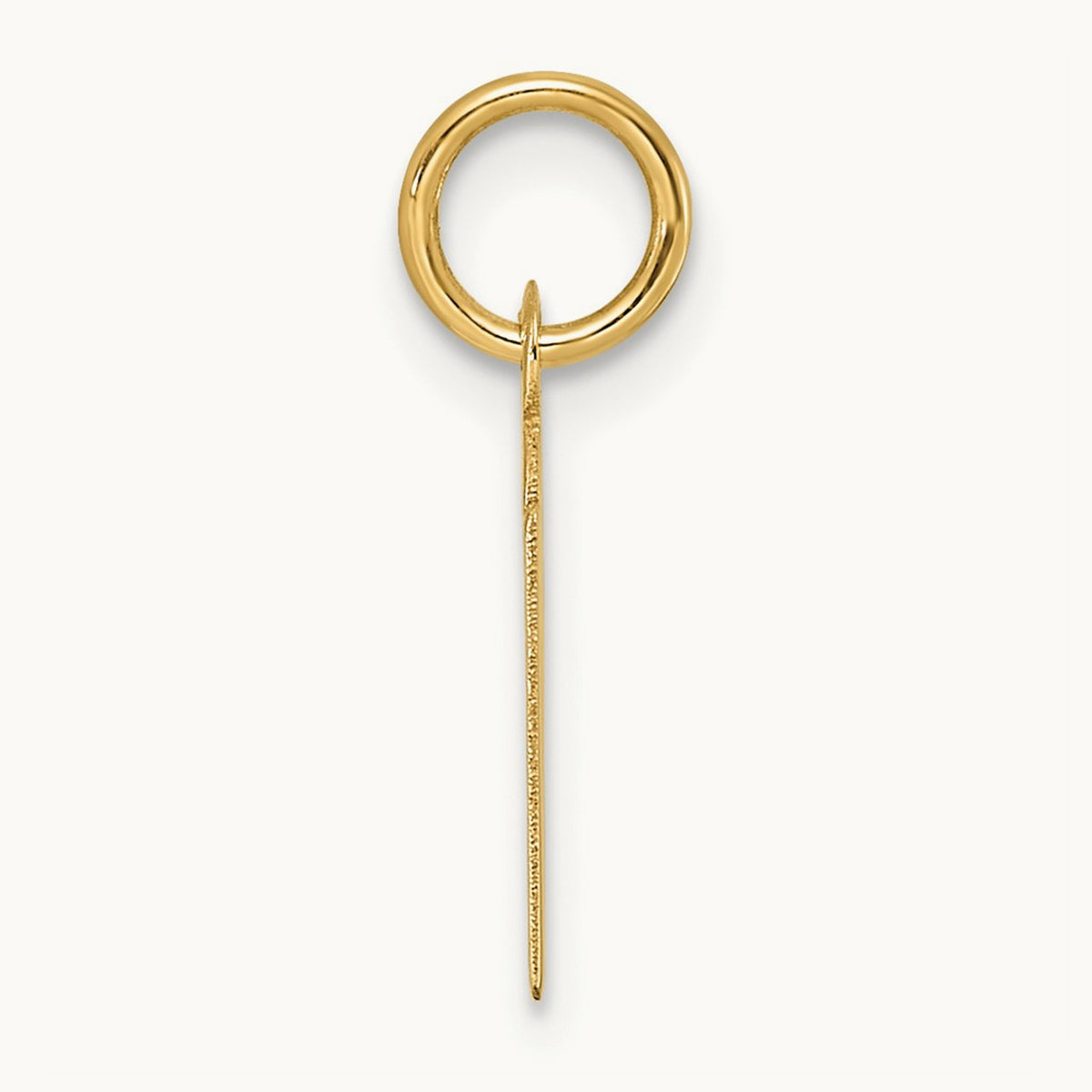 Small Slanted Block Initial Charm — 14K Yellow Gold, M