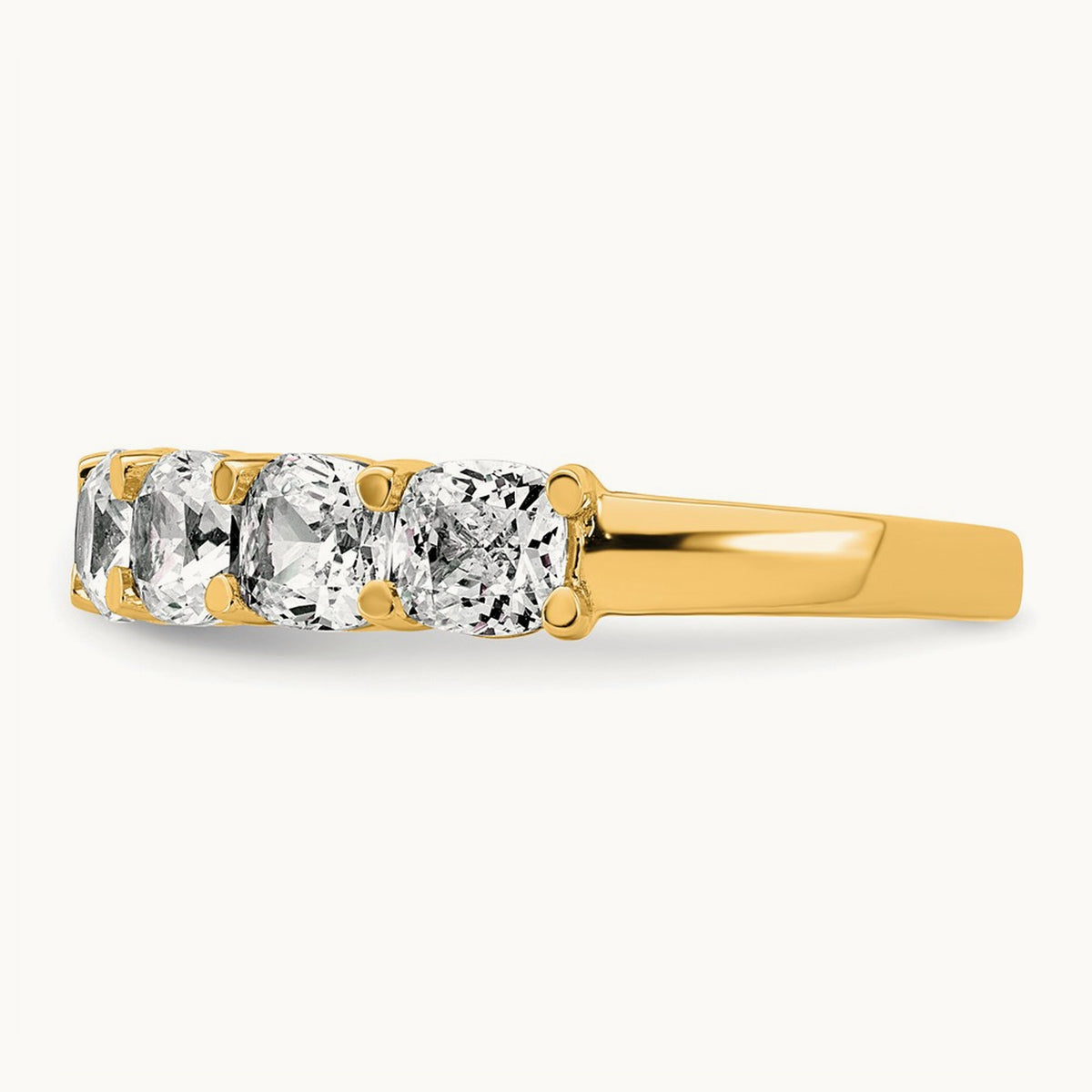 Cushion 7 Stone Band, 2.50 ct tw Lab-Grown Diamond — 14K Yellow Gold
