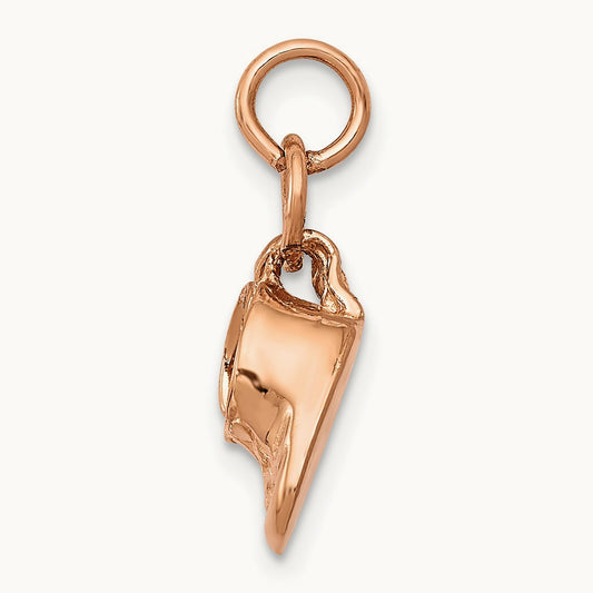 3D Moveable Baby Shoes Charm — 14K Rose Gold, 16mm
