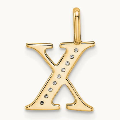 Diamond Initial X Pendant, 14K