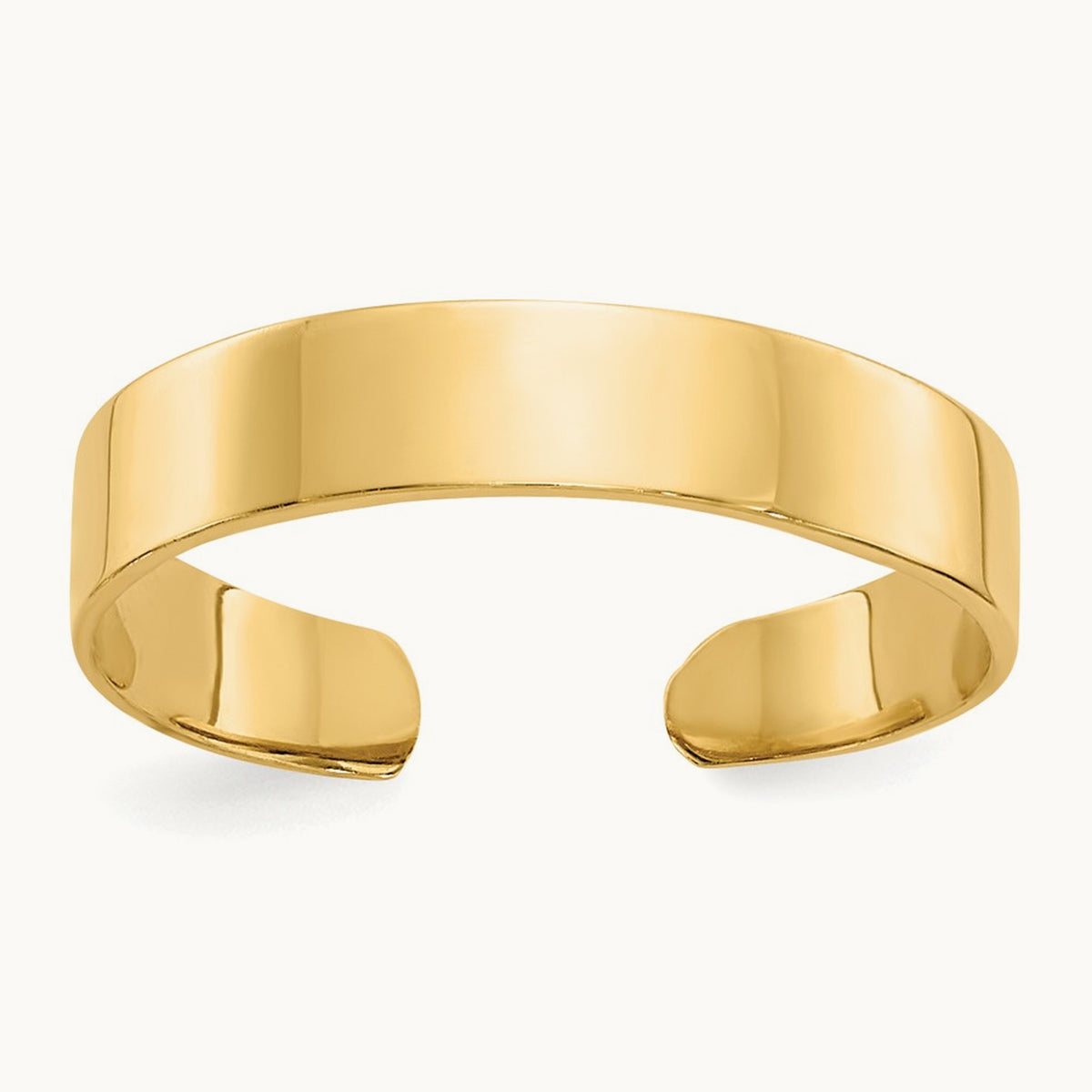 Adjustable Polished Band Toe Ring — 14K Yellow Gold