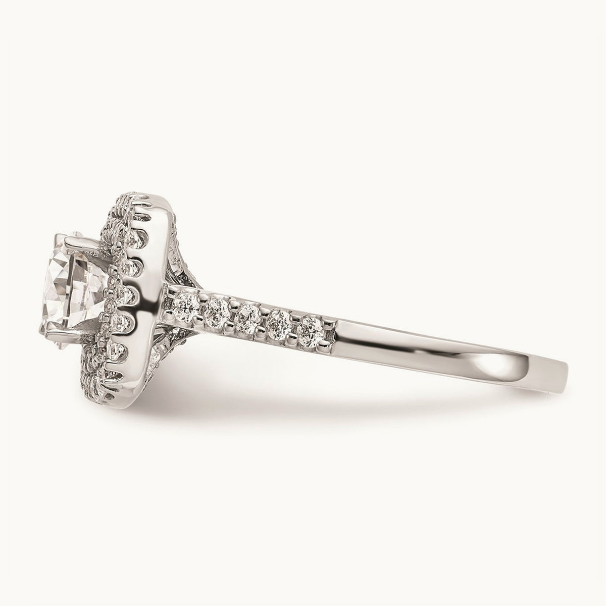 Semi-Mount Double Cushion Halo Engagement Ring, 0.50 ct tw
