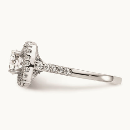 Semi-Mount Double Cushion Halo Engagement Ring, 0.50 ct tw