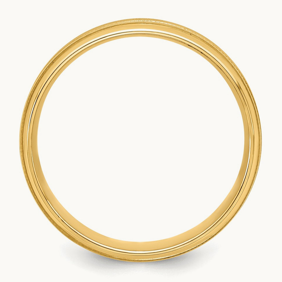 Light Comfort Fit Brush Satin Fancy Band, 14K Yellow Gold