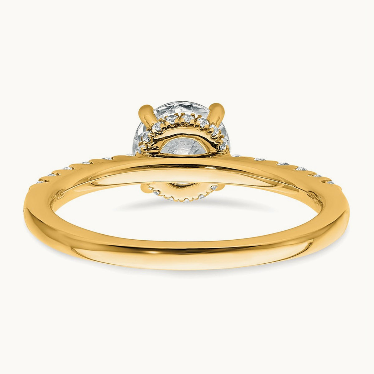 Round Engagement Ring, 1.25-2.75 ct tw Lab-Grown Diamond — 1 1/4 ct, 14K Yellow Gold