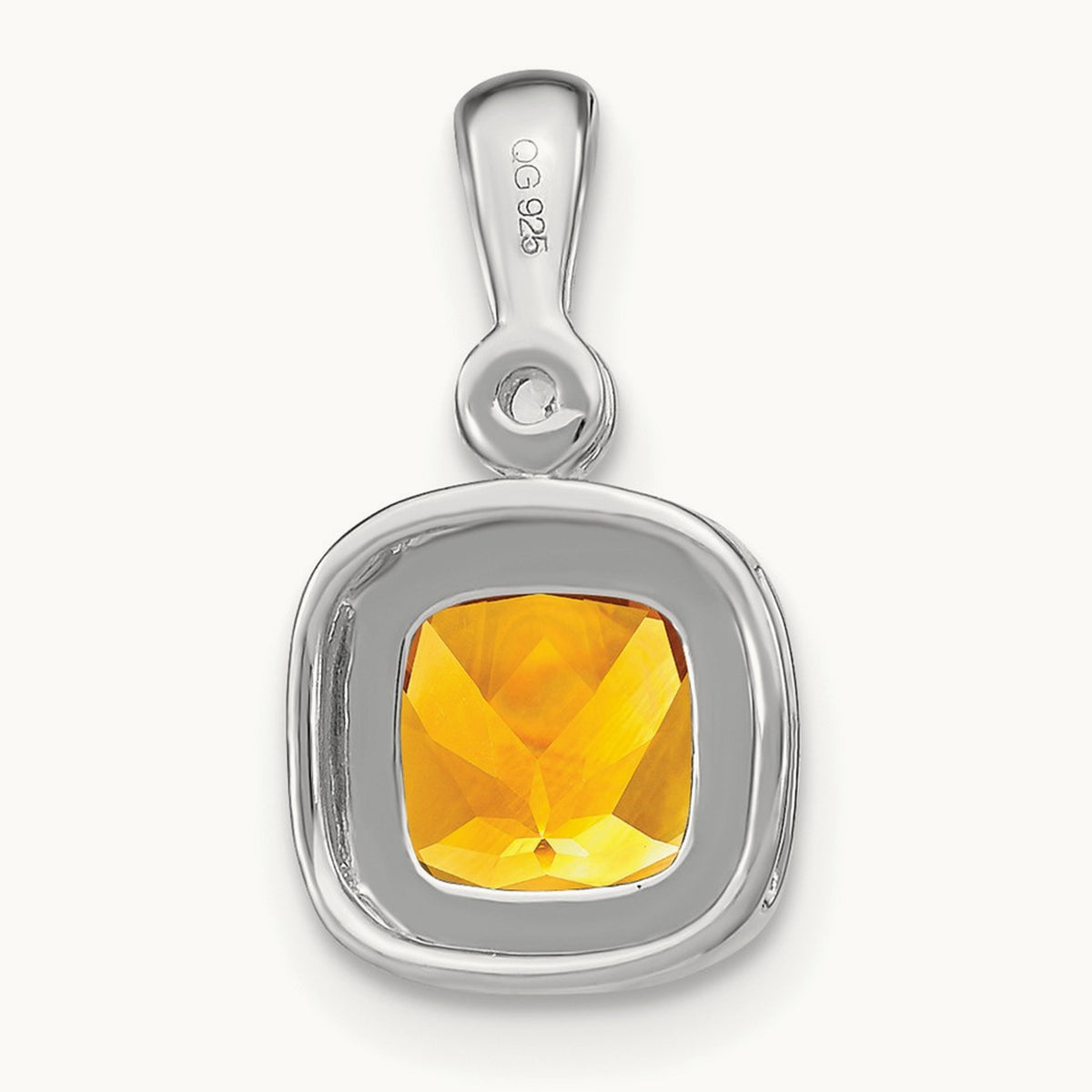 Cushion Citrine and Diamond Pendant — photo set