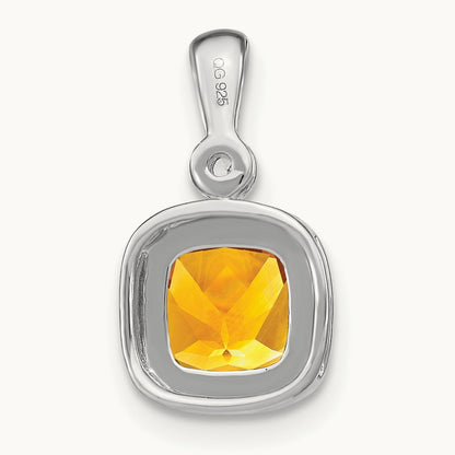 Cushion Citrine and Diamond Pendant — photo set