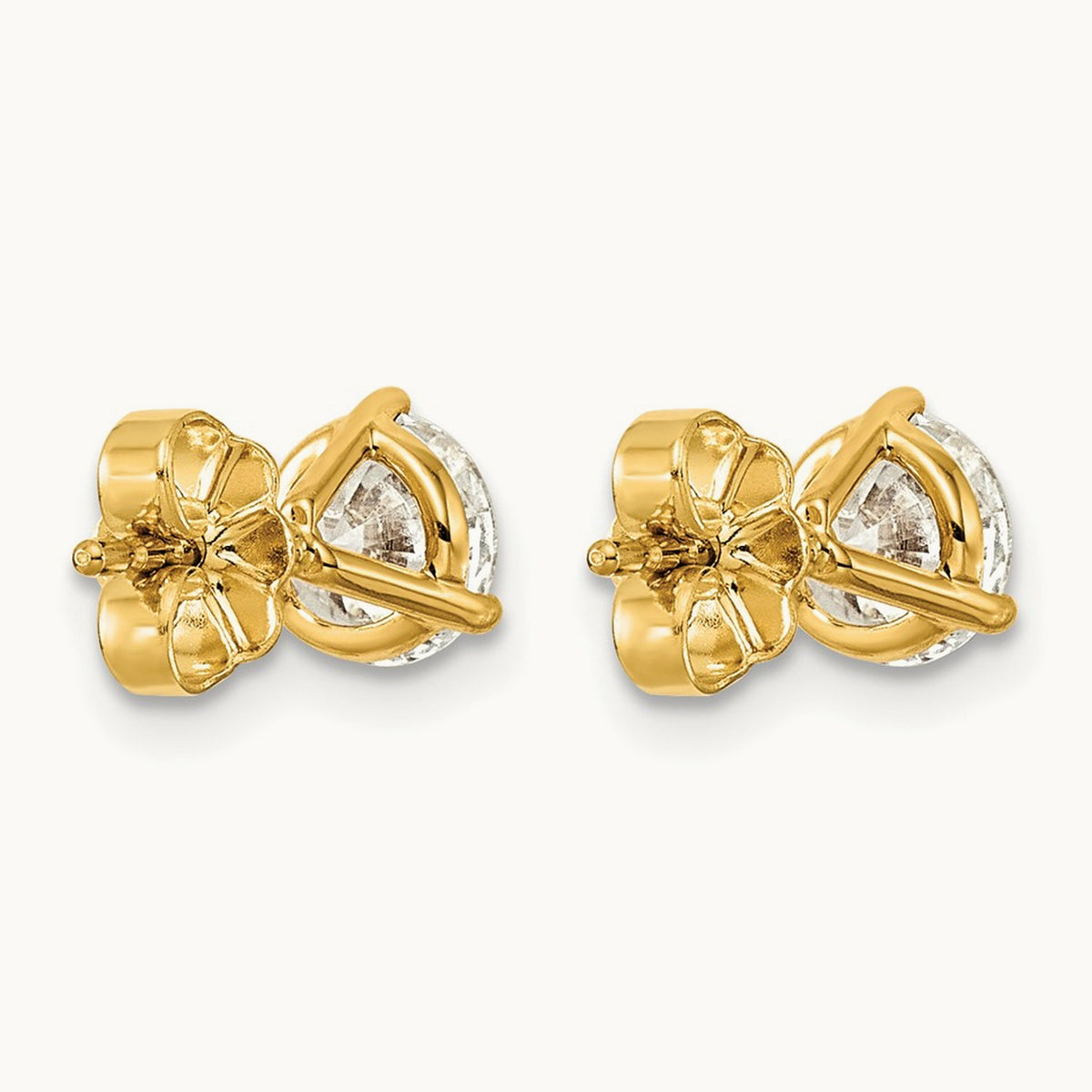 Round Stud Earrings, 0.10-6.00 ct tw Lab-Grown Diamond — 1 1/2 ct, 14K Yellow Gold