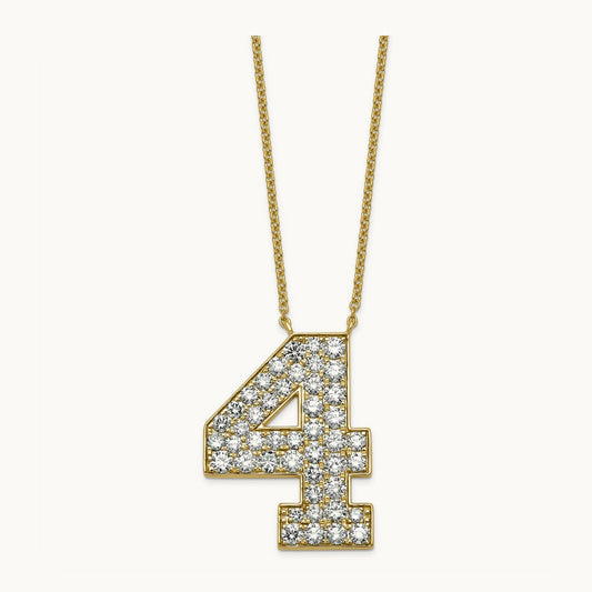 Number 4 Necklace, 3.50 ct tw Lab-Grown Diamond