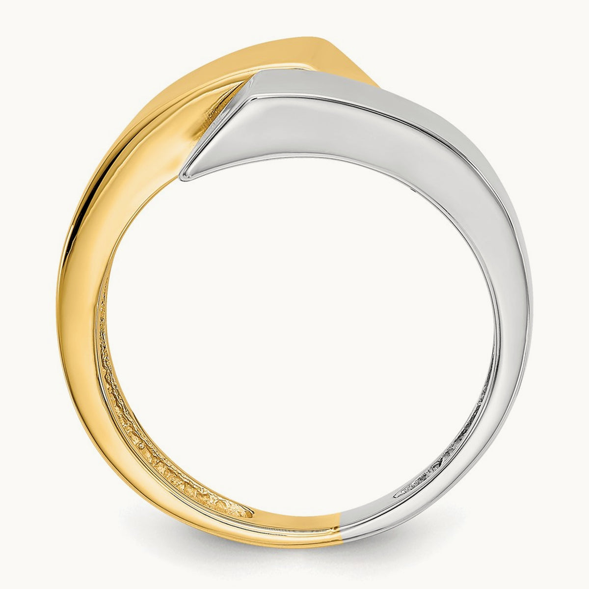 Square Overlapping Ring, 14K Two-tone