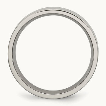 Brushed Flat Band, 6mm, Titanium